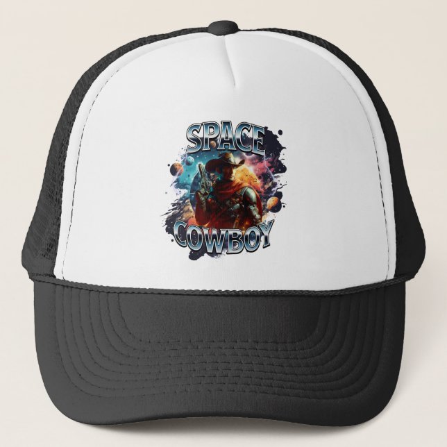 Real Space Cowboy im Weltraum Truckerkappe (Vorderseite)