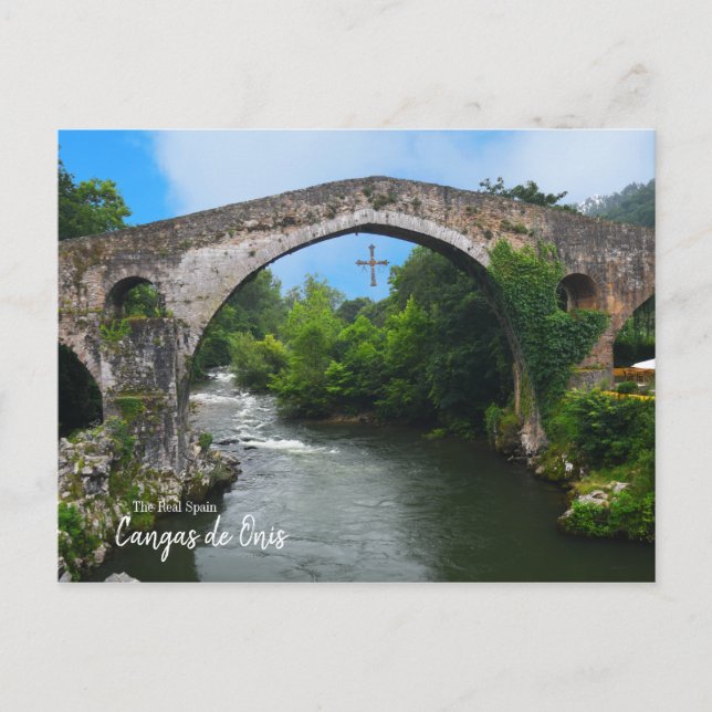 Real Spanien - Puente romano de Cangas de Onís Postkarte (Vorderseite)