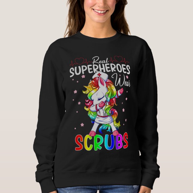 Real Superhelden Tragen Scrubs nähren Dabbing Unic Sweatshirt (Vorderseite)
