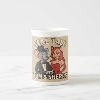 Real Talk mit Tom und Sherry Cartoon-Tasse Prozellantasse