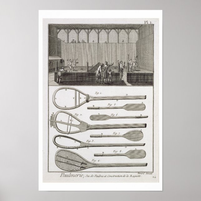 Real Tennis und der Bau von Schlägern aus Poster (Vorne)