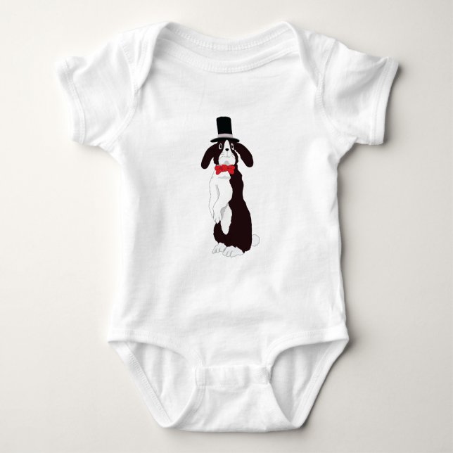 Real Tuxedo Bunny Baby Strampler (Vorderseite)