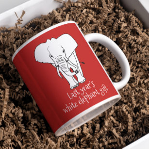 Real White Elephant Weihnachtsgeschenk Funny Kaffeetasse