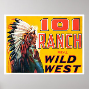 Real Wild West Show, 1910. Vintage Werbung Poster