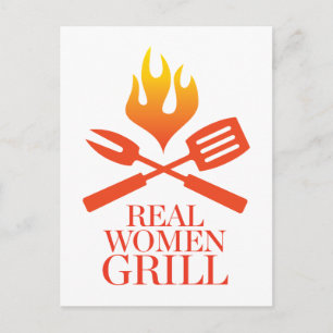 Real Women Grill Postkarte