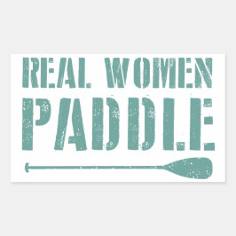 Real Women Paddel Rechteckiger Aufkleber