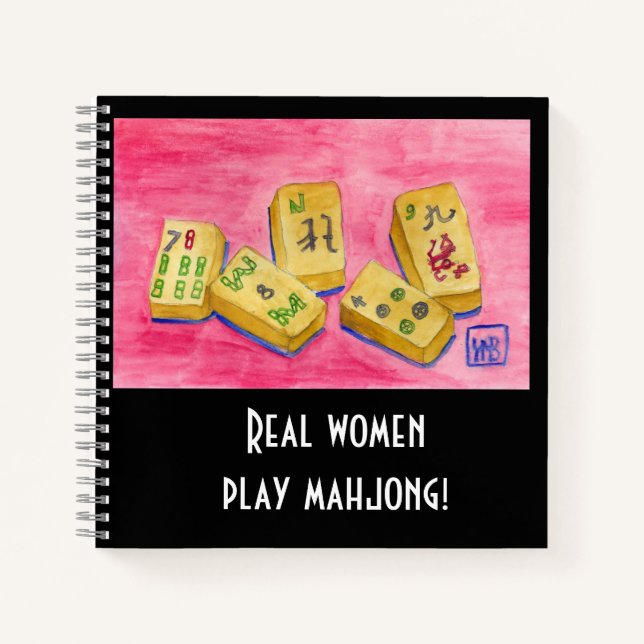 Real Women Play Mahjong Notizbuch (Vorderseite)