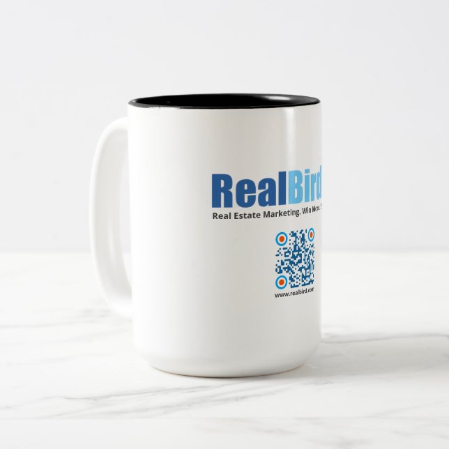 RealBird Merch - Zweifarbige Tasse (Vorderseite Links)