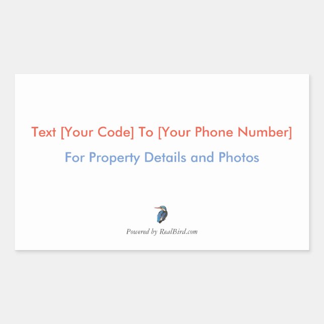 RealBird SMS-Aufkleber Rechteckiger Aufkleber (Vorderseite)