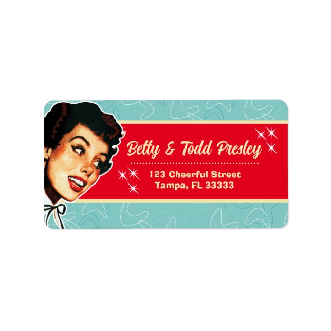Reale Retro Gal Address Labels Adressaufkleber (Vorne)