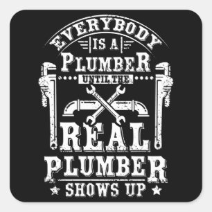 Realer Klempner Quadratischer Aufkleber