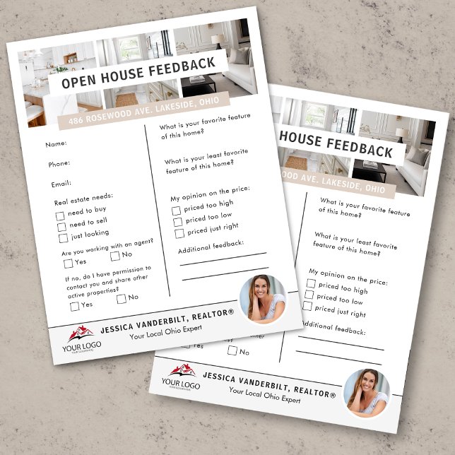 Reales Anwesen Broker Open House Feedback-Formular Flyer (Von Creator hochgeladen)