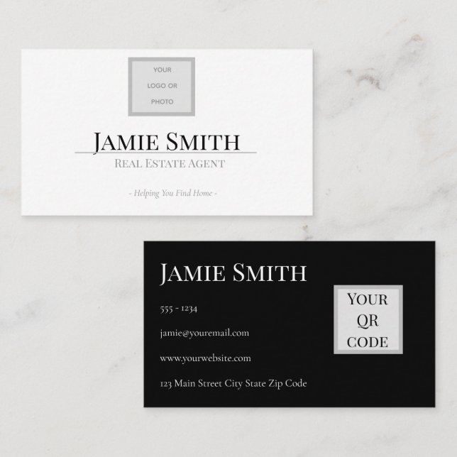 Realestate Business Card Templates Minimalistic Visitenkarte (Vorne/Hinten)