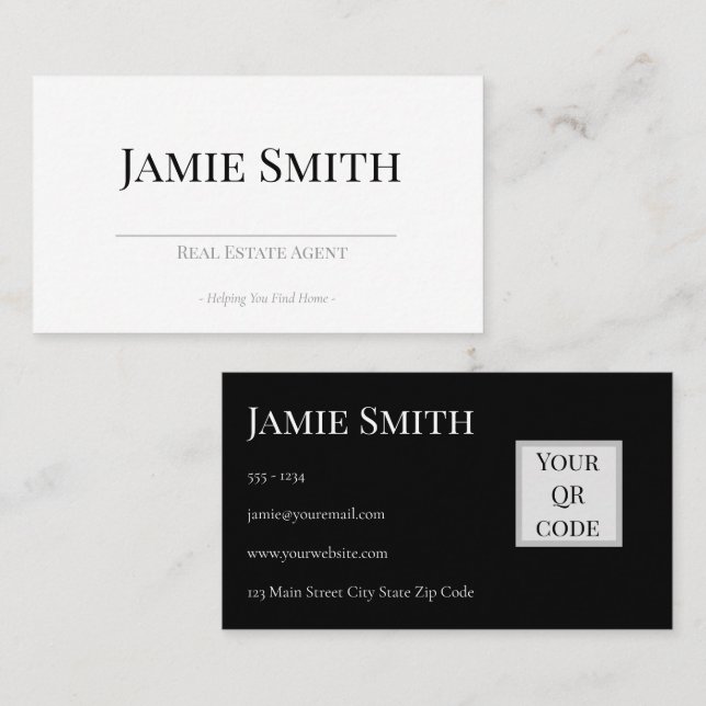 Realestate Business Card Templates Minimalistic Visitenkarte (Vorne/Hinten)