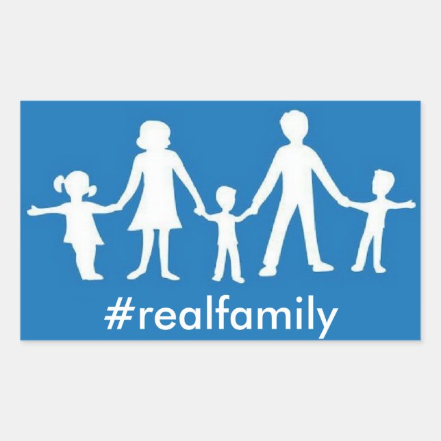 #realfamily Sticker, Traditionelle Ehewerte Rechteckiger Aufkleber (Vorderseite)