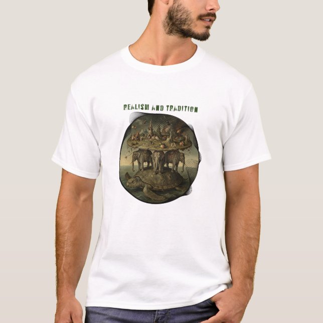 Realism and Tradition Surreal Elephant Turtle Art T-Shirt (Vorderseite)
