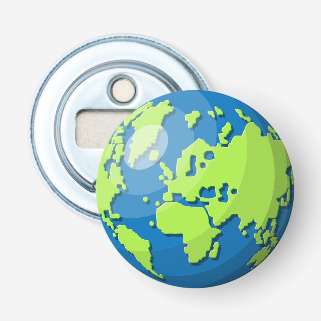 Realistic 3D Globe Design Earth Planet Art Flaschenöffner (Vorderseite)