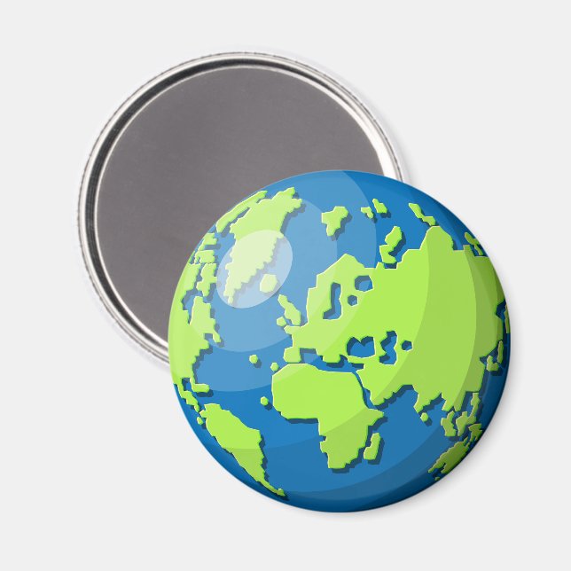 Realistic 3D Globe Design Earth Planet Art Magnet (Vorderseite/Rückseite)