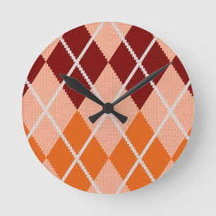 Realistic Argyle Cloth Runde Wanduhr