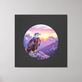 Realistic Eagle on Rock – Majestic Wildlife Scene Leinwanddruck