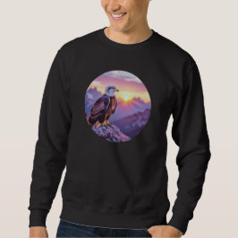Realistic Eagle on Rock – Majestic Wildlife Scene Sweatshirt