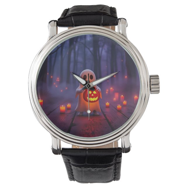 Realistic Ghost Glow 🎃 Halloween Magic 2025 Armbanduhr (Vorderseite)