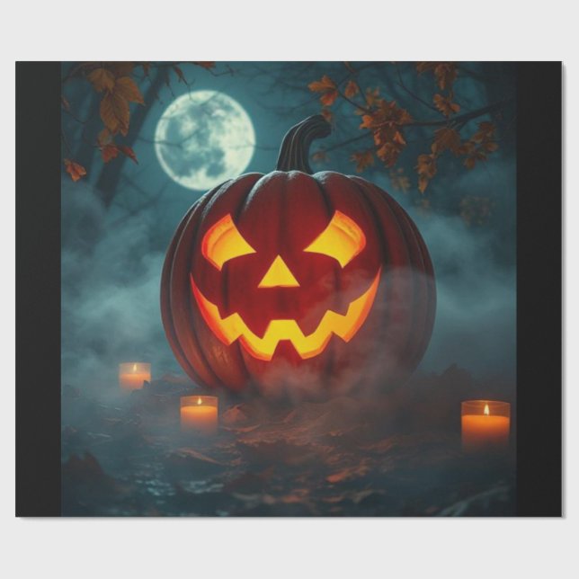 Realistic Halloween Pumpkin Gift Wrap – Limited Geschenkpapier (Flach)