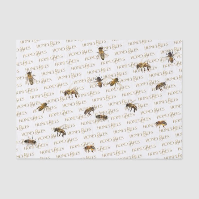 Realistic HoneyBees Gold Beekeeper's Tissue Paper Seidenpapier (Vorderseite)