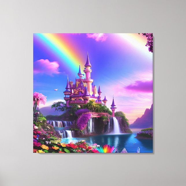 Realistic Magical Landscape Canvas Print Leinwanddruck (Vorderseite)