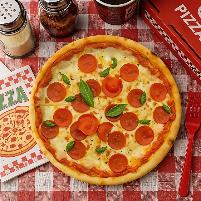 Realistic Pepperoni Pizza  Pappteller (Von Creator hochgeladen)