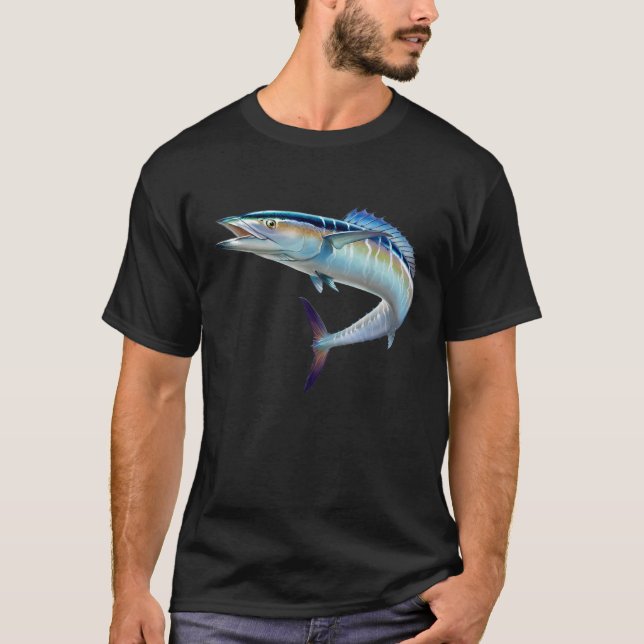 realistic Spanish Mackerel fish for lovers Fishing T-Shirt (Vorderseite)