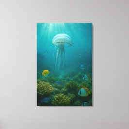 Realistic Underwater Jellyfish in Zakynthos Leinwanddruck