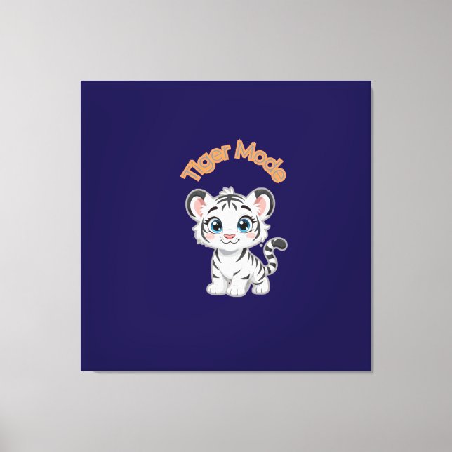 Realistic White Tiger – Photorealistic Wildlife Ar Leinwanddruck (Vorderseite)