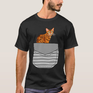 Realistisch Bengalische Katze in Pocket T-Shirt