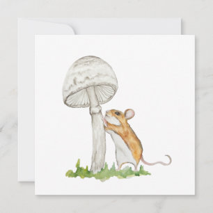 Realistisch eine lustige Feldmaus und Pilz