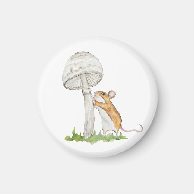 Realistisch eine lustige Feldmaus und Pilz Magnet (Vorne)