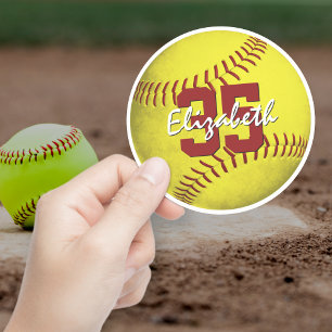 Realistisch-gelbe Mädchensoftball-Custom-Cut Aufkleber