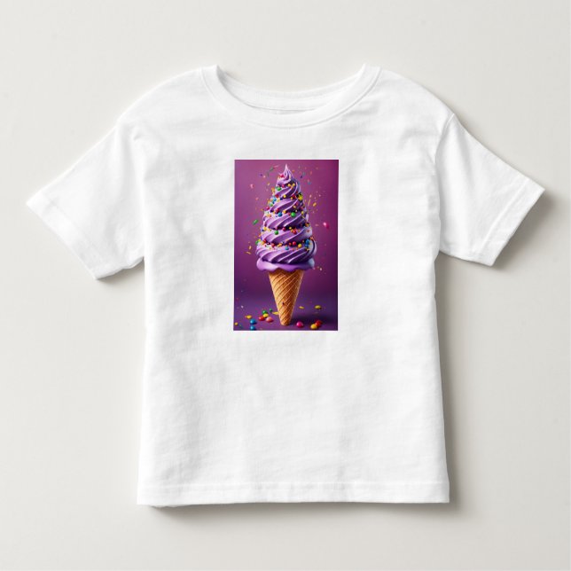 Realistisch Lila Eiscreme Kleinkind T-shirt (Vorderseite)