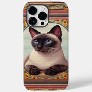Realistisch Niedliche siamesische Katze farbenfroh Case-Mate iPhone 14 Pro Max Hülle