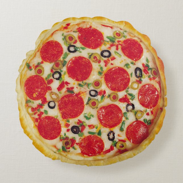 Realistisch Pizza Pillow Rundes Kissen (Vorderseite)
