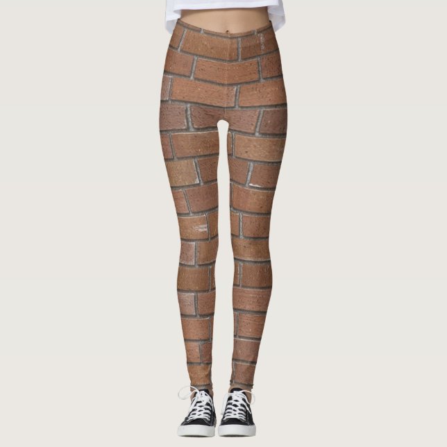 Realistisch Red Terra Cotta Bricks Texture Leggings (Vorderseite)