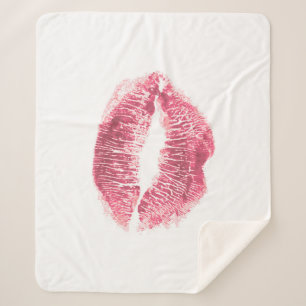 Realistisch rosa Lippen, abgeschiedener Kuss Sherpadecke