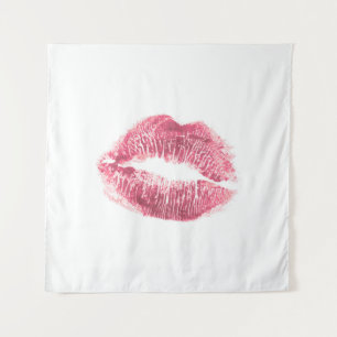 Realistisch rosa Lippen, abgeschiedener Kuss Wandteppich