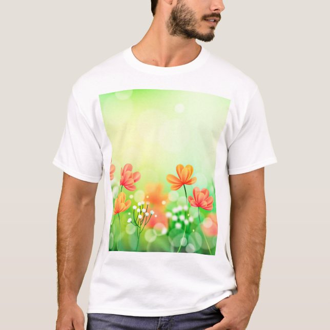 Realistisch verschwommener Frühling - Hintergrund- T-Shirt (Vorderseite)