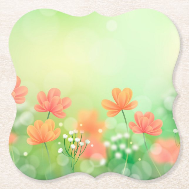 Realistisch verschwommener Frühling - Hintergrund- Untersetzer (Vorderseite)