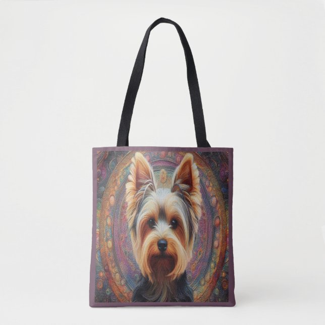 Realistisch Yorkshire Terrier Dog Colorful Border (Vorderseite)