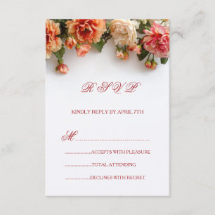 Realistische 3D-Blumen Wilde Rosen RSVP Karte