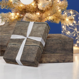 Realistische alte Holz Bretter im Vintage-Look Geschenkpapier