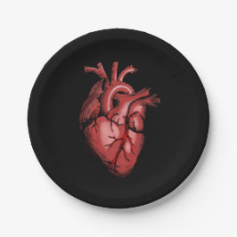 Realistische anatomische Heart Image Paper Plate Pappteller