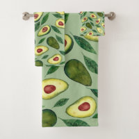 Realistische Aquarellfarben Avocado Slices Green 